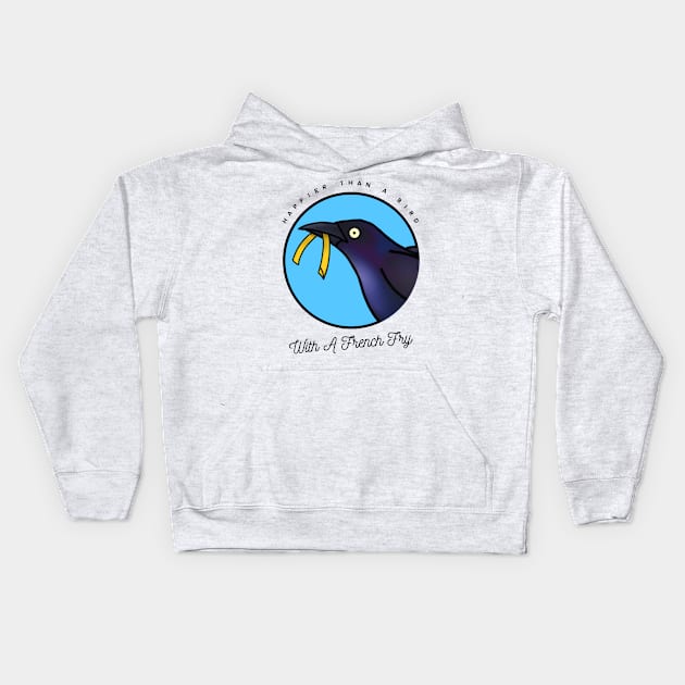 Happy Grackle (Large Print) Kids Hoodie by Aeriskate